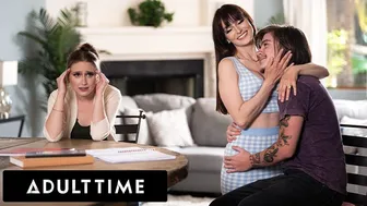 Milf Lexi Luna aide son beau-fils à étudier dur avec la chatte