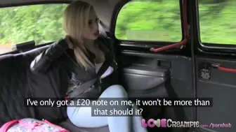 Blonde big-breasted girl enjoying my cab