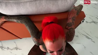 Red-haired milf Cat Coxx lets the party stranger between her legs