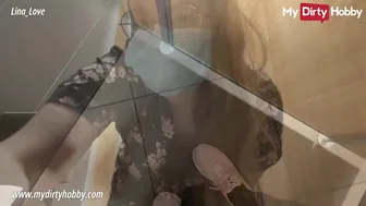 Lina Love nipple girl kiss in public kitchen