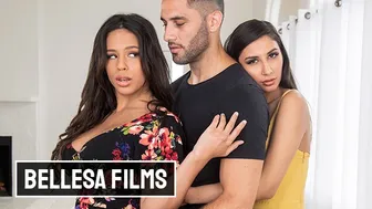 Fantastisk trekant med varme jenter Gianna Dior og høstfall