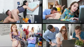 Scopate bambole calde durante il lavoro di casa di tutti i giorni - selezione freeuse