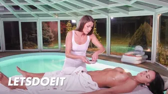 Kinky masseuse eliza kegan seduces Viktoria Sweett into hot lesbian fuck