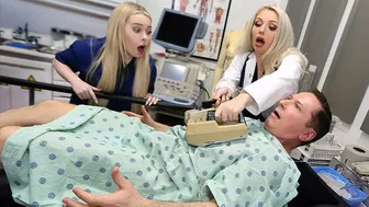 Sexy doctor and assistant Haley Spades and Missa Mars are used free of charge by the horn-leaving patient - freeuse milf