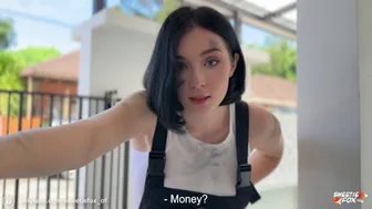 Schöne Mechanik teen saugt hart und bekommt Gesicht Schießen aus dem pov