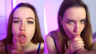 Sunako Kirishiki imee kaluasi läheltä, nauttien suustasi