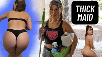 Curvy odlewania: Gruba pokojówka sprząta nago dla dobrej oceny