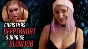 Χριστούγεννα σκληρή πίπα με βαθύ λαιμό για μια όμορφη έφηβη από αυτήν - έρχεται στο λαιμό της