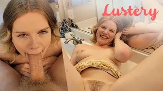 Nikki Sweet's grote kont amateur meisje badkamer neuken voor een spiegel